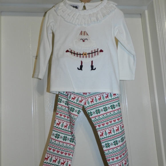 Christmas Tunic Legging Outfit Girls Mud Pie Twins - Picture 2 of 6